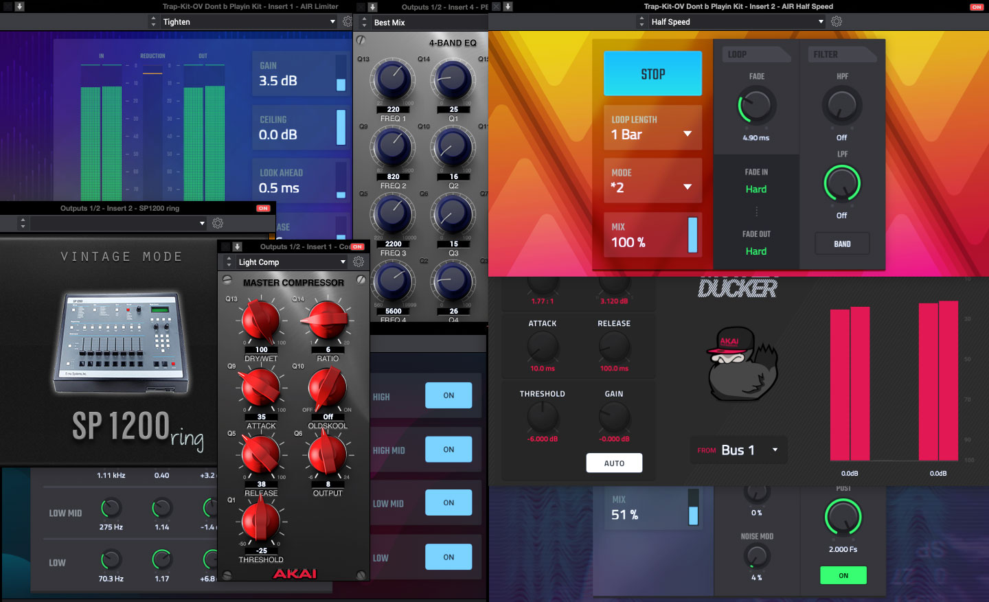 80 effect plug-ins provided by AIR